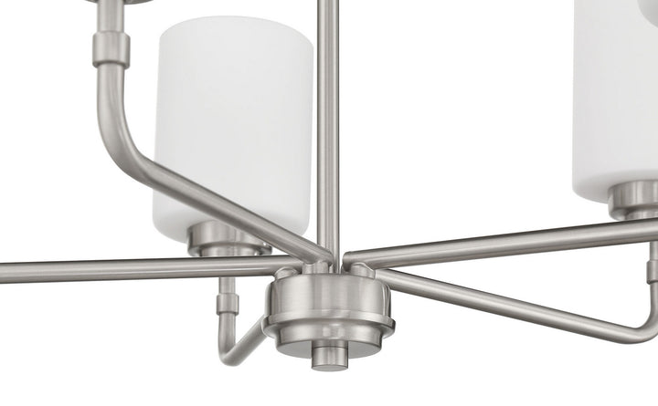 Stowe Five Light Chandelier in Brushed Polished Nickel