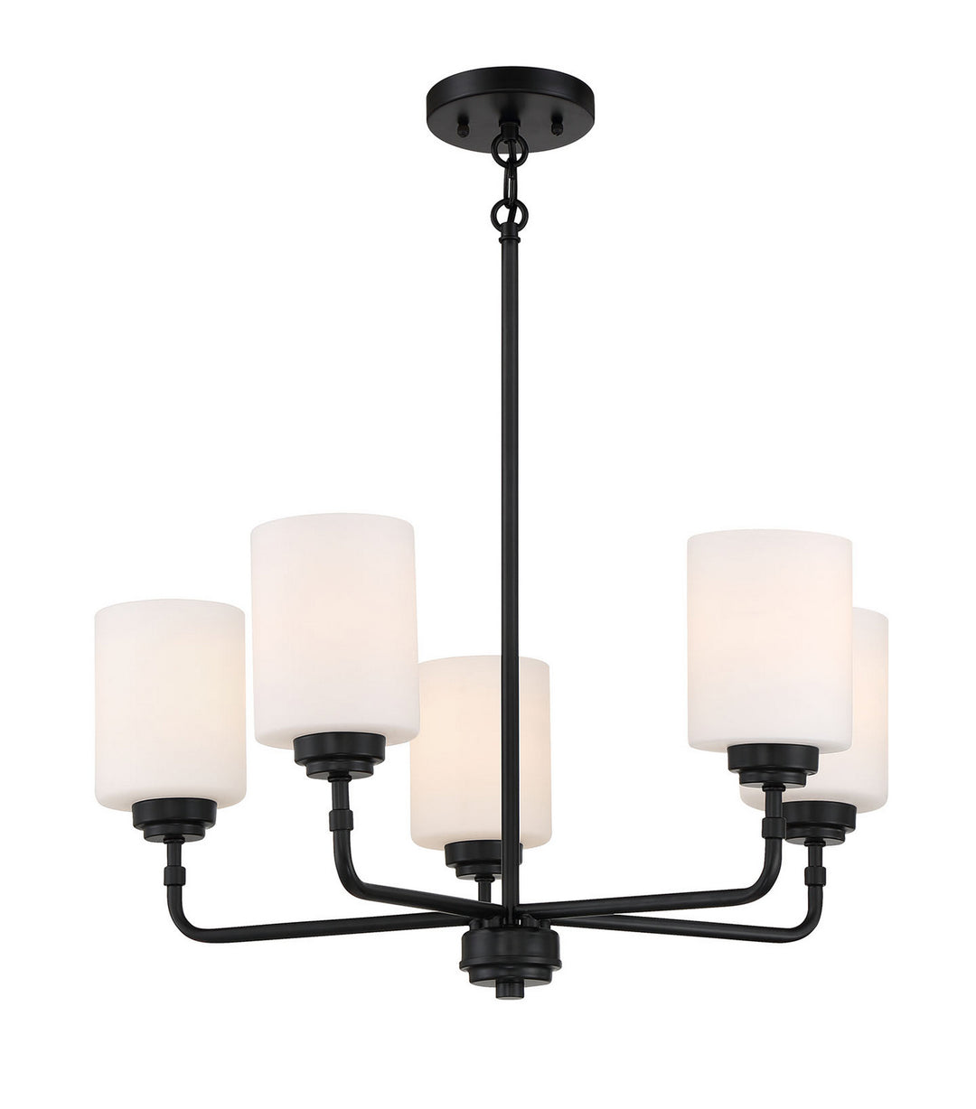 Stowe Five Light Chandelier in Flat Black