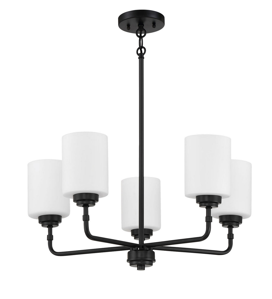 Stowe Five Light Chandelier in Flat Black