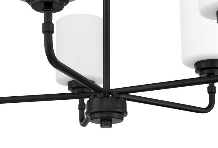 Stowe Five Light Chandelier in Flat Black