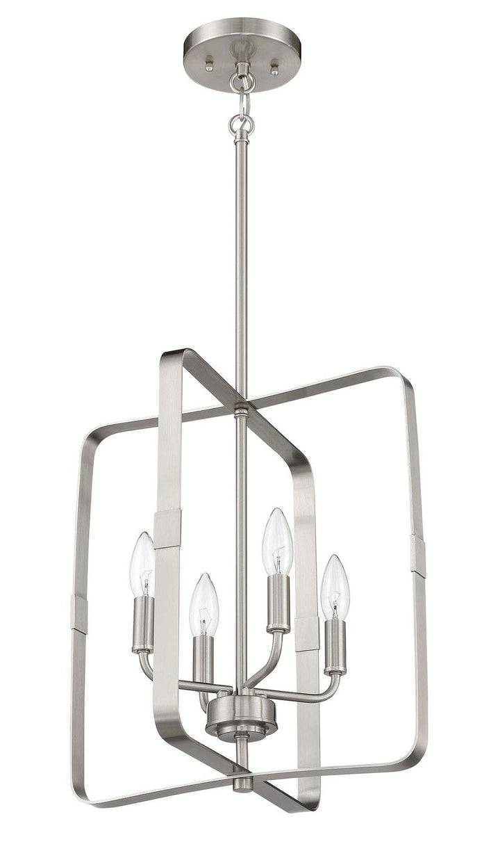 Stowe Four Light Foyer Pendant in Brushed Polished Nickel