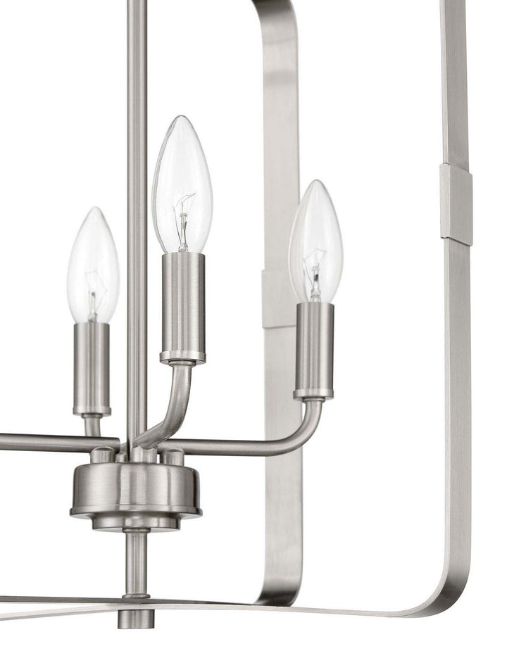 Stowe Four Light Foyer Pendant in Brushed Polished Nickel