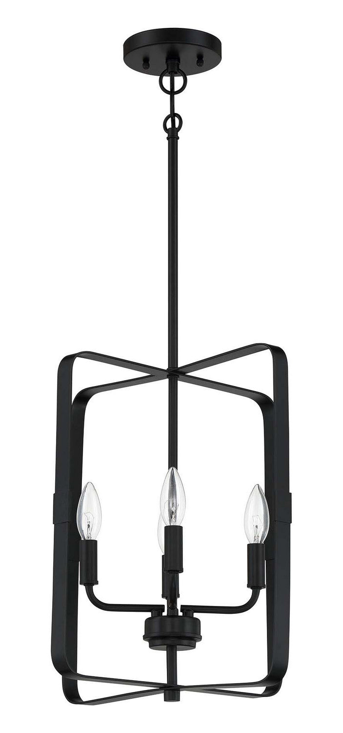 Stowe Four Light Foyer Pendant in Flat Black