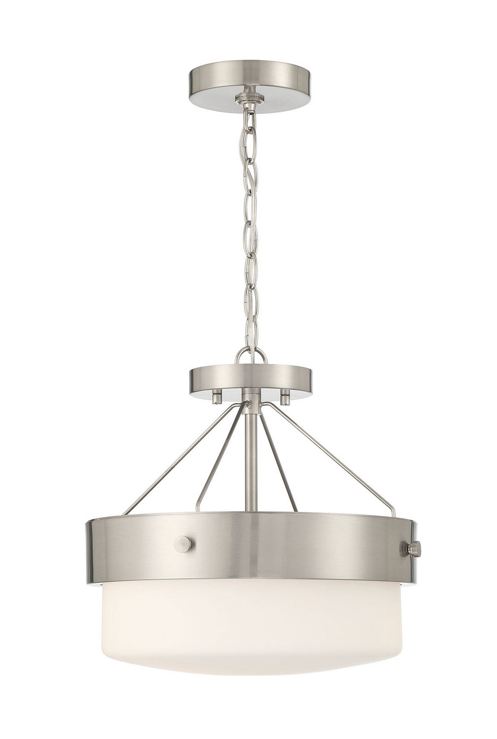 Oak Street Two Light Flushmount in Brushed Polished Nickel/Whiskey Barrel