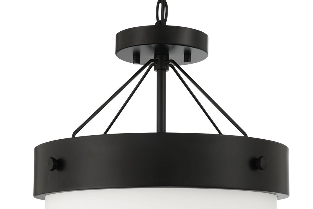 Oak Street Two Light Flushmount in Flat Black