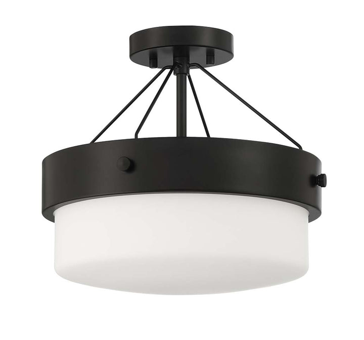 Oak Street Two Light Flushmount in Flat Black