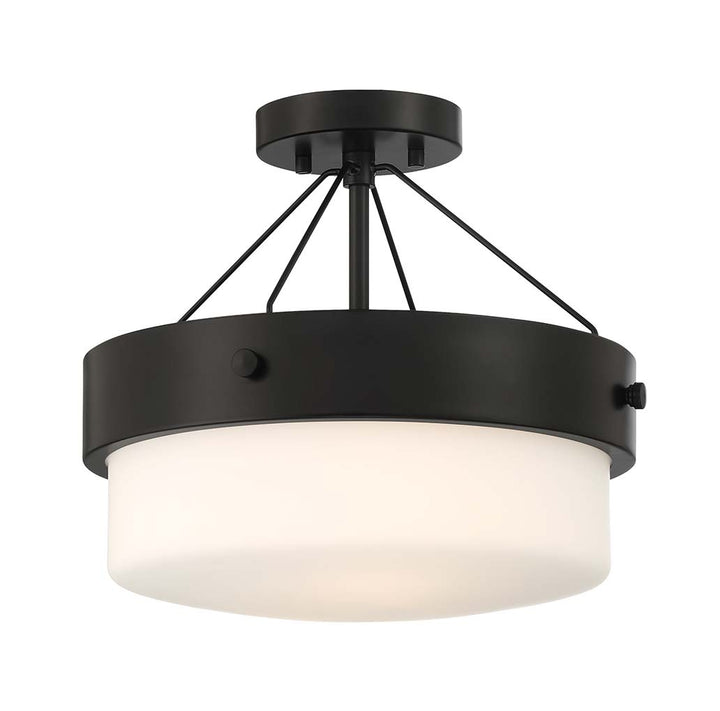 Oak Street Two Light Flushmount in Flat Black