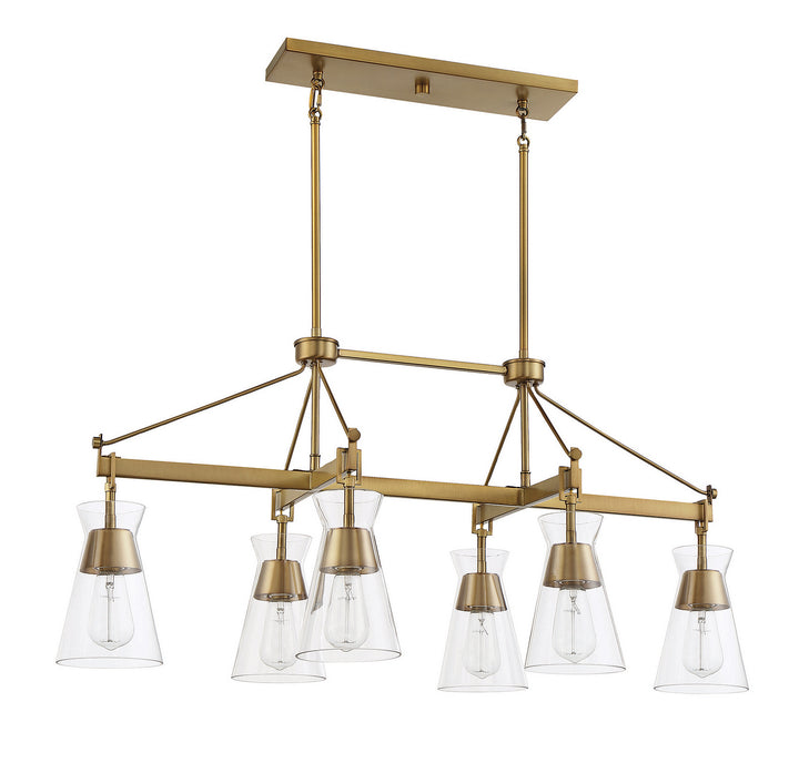 Savoy House Lakewood Six Light Linear Chandelier