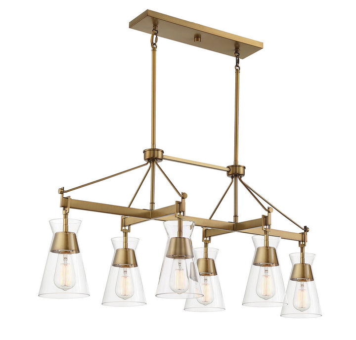 Savoy House Lakewood Six Light Linear Chandelier