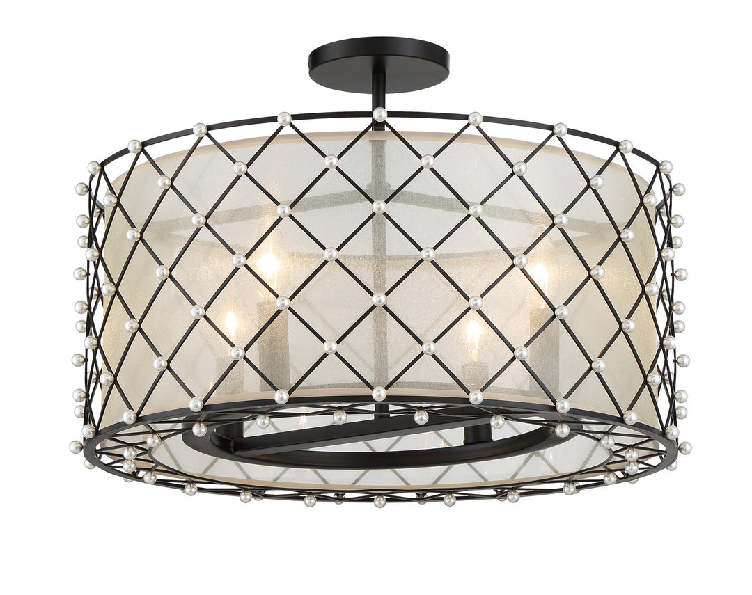 Minka Lavery Sheer Elegance Four Light Convertible Pendant in Coal