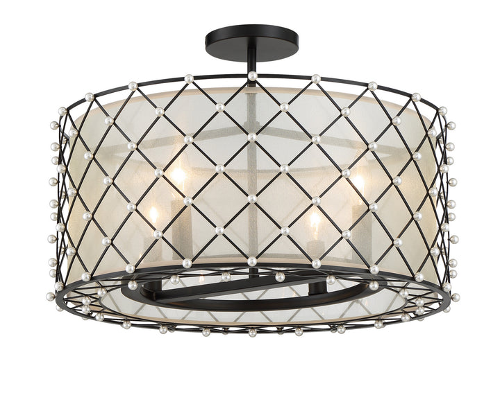 Minka Lavery Sheer Elegance Four Light Convertible Pendant in Coal