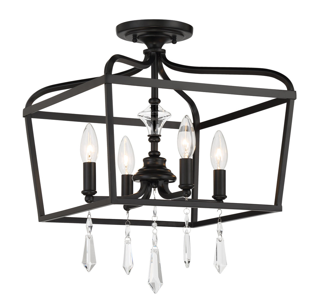 Minka Lavery Laurel Estate Four Light Foyer/Semi Flush in Coal