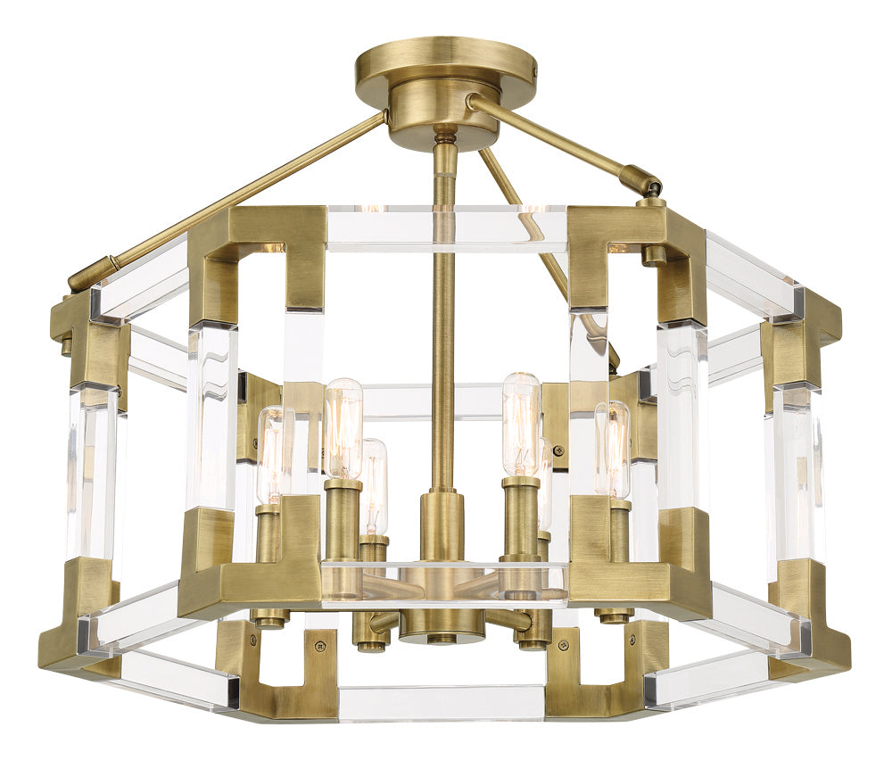 Metropolitan Six Light Convertible Semi Flush / Pendant