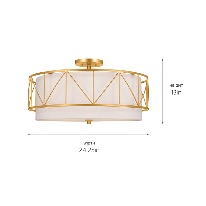 Kichler Four Light Semi Flush Mount