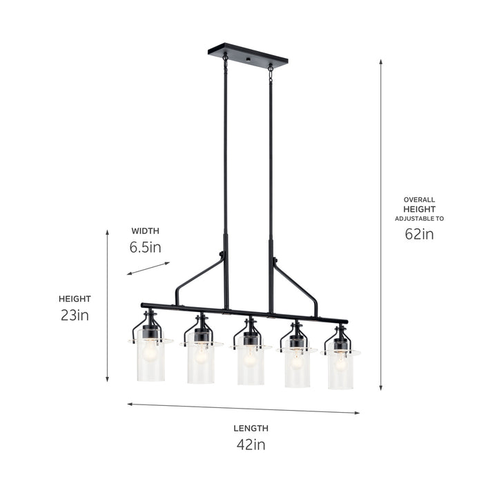 Kichler Five Light Linear Chandelier