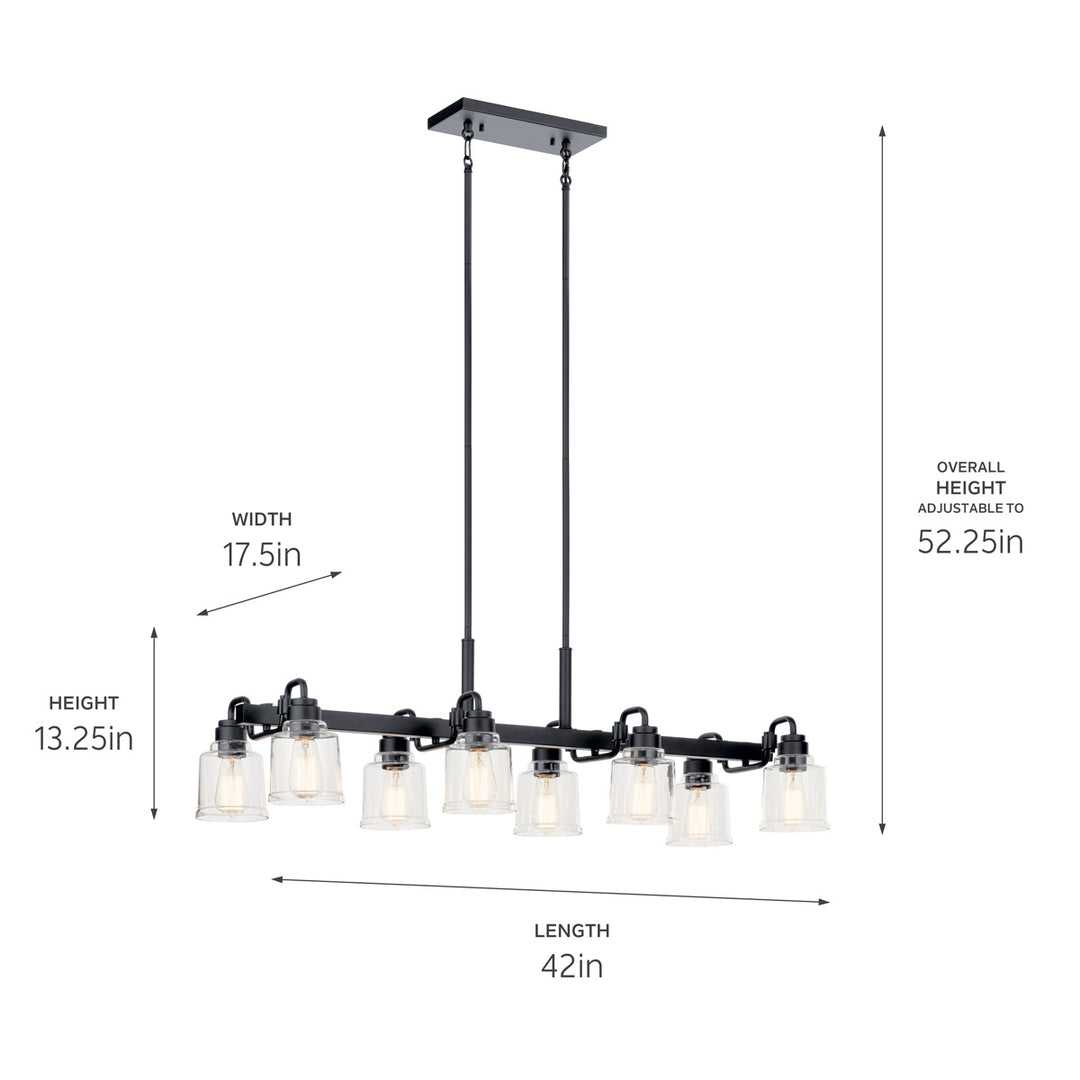 Kichler Eight Light Linear Chandelier