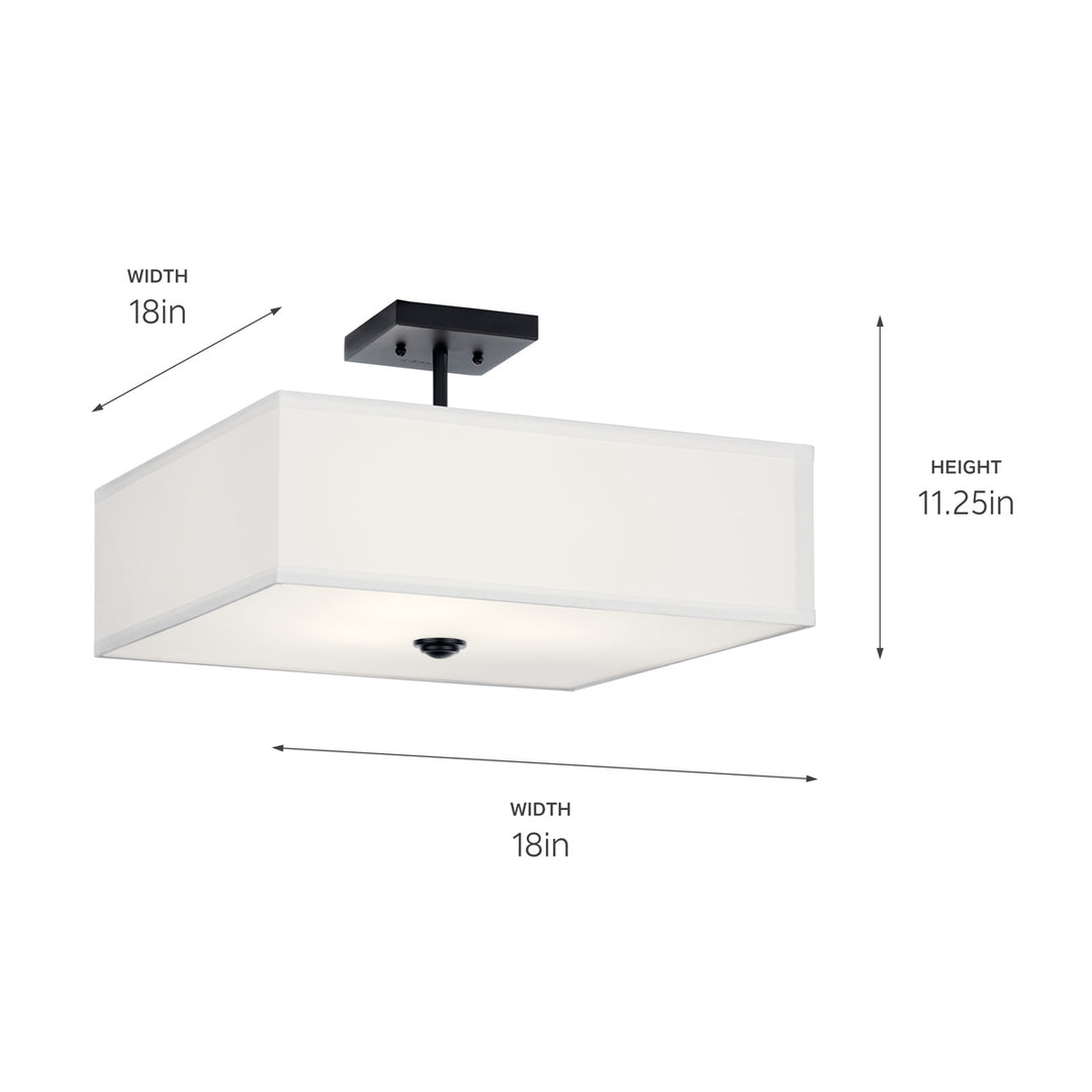 Kichler Three Light Semi Flush Mount