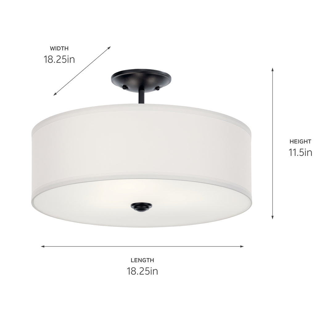 Kichler Three Light Semi Flush Mount