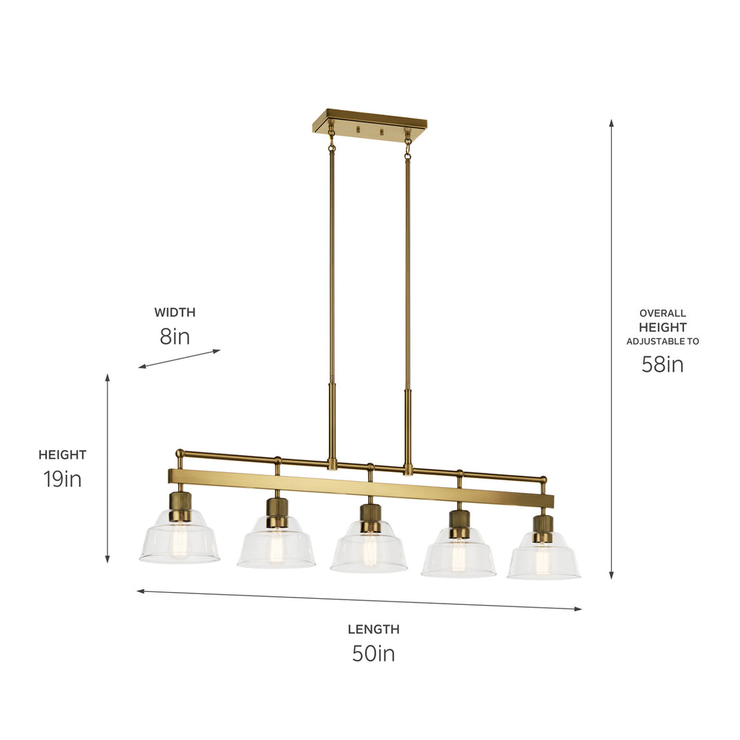 Kichler Five Light Linear Chandelier