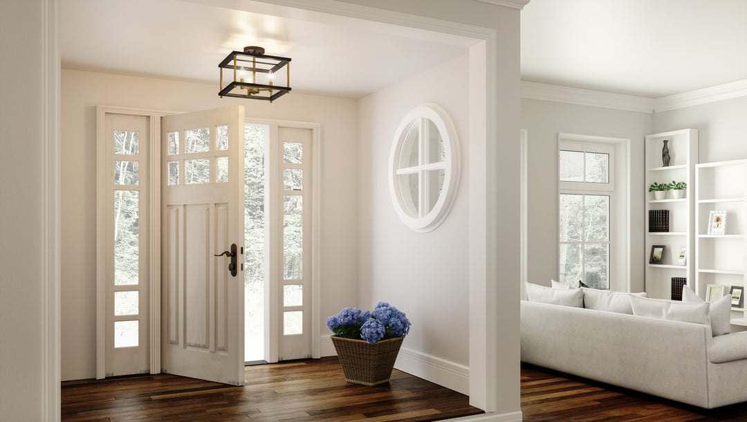 Quoizel Three Light Semi Flush Mount