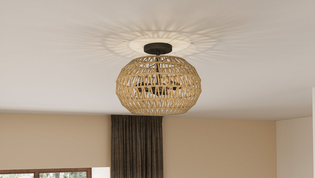 Quoizel Three Light Semi Flush Mount