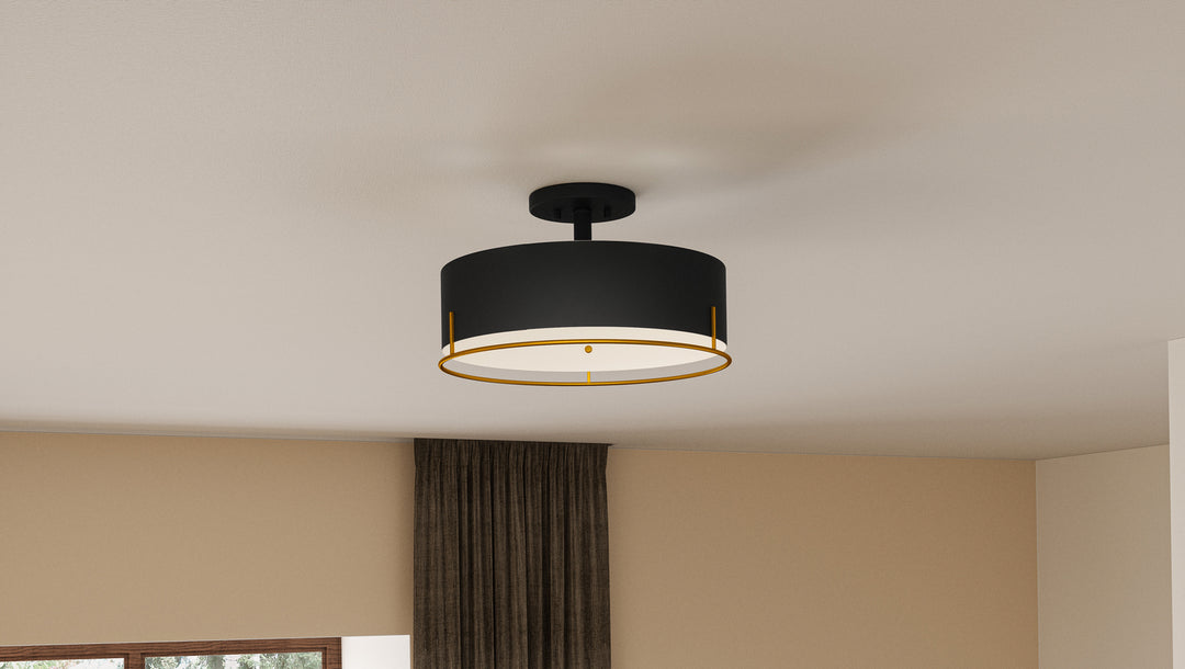 Quoizel Three Light Semi Flush Mount