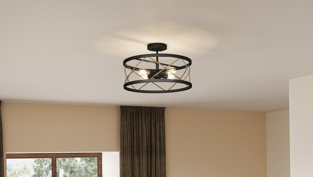 Quoizel Four Light Semi-Flush Mount