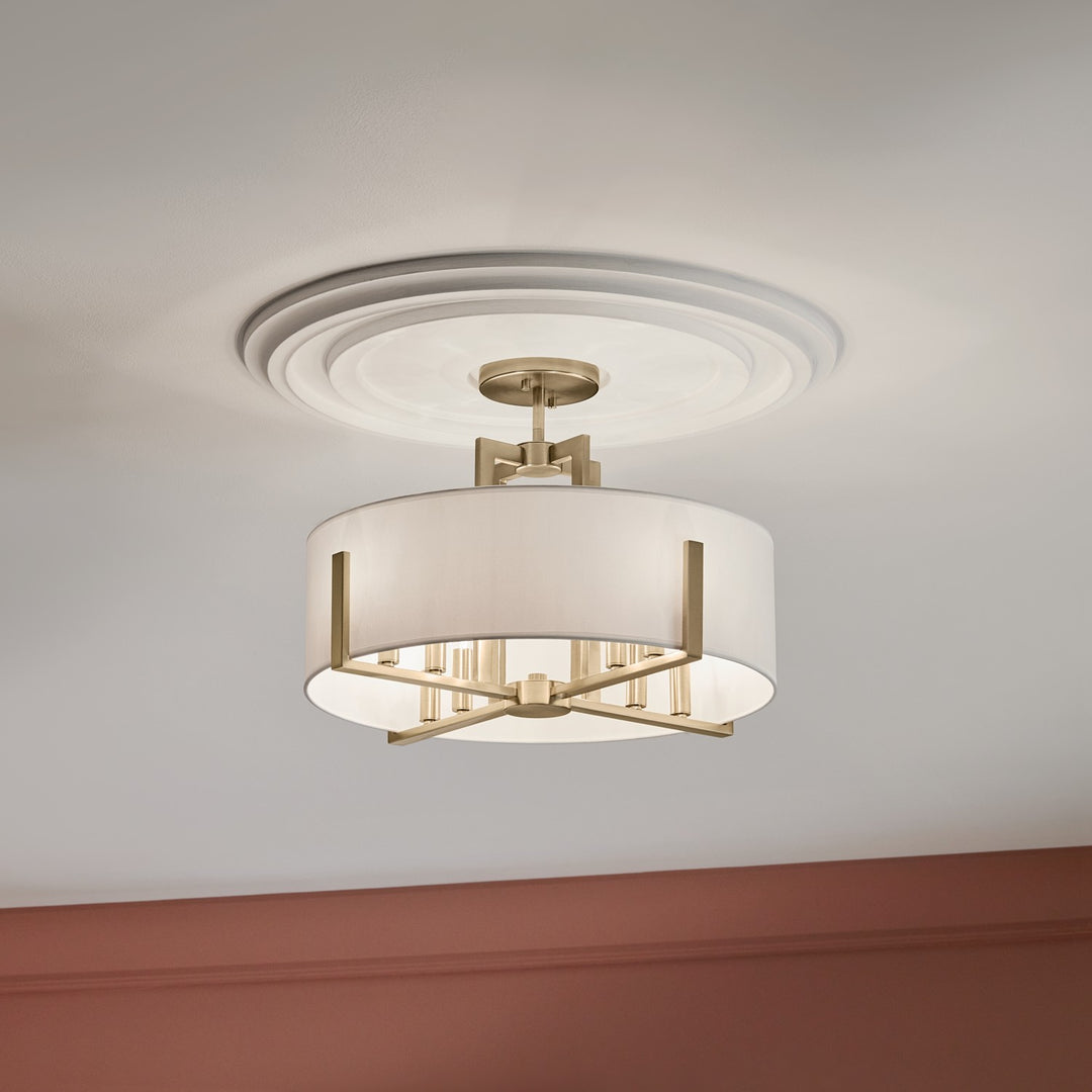 Kichler Eight Light Semi Flush Mount