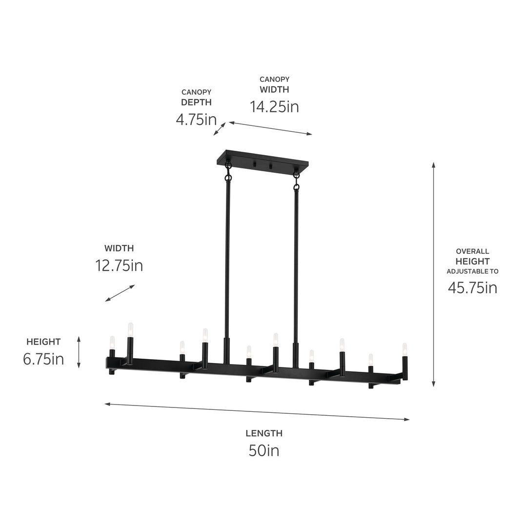 Kichler Ten Light Linear Chandelier