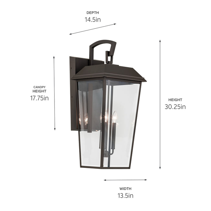 Kichler Three Light Outdoor Wall Mount