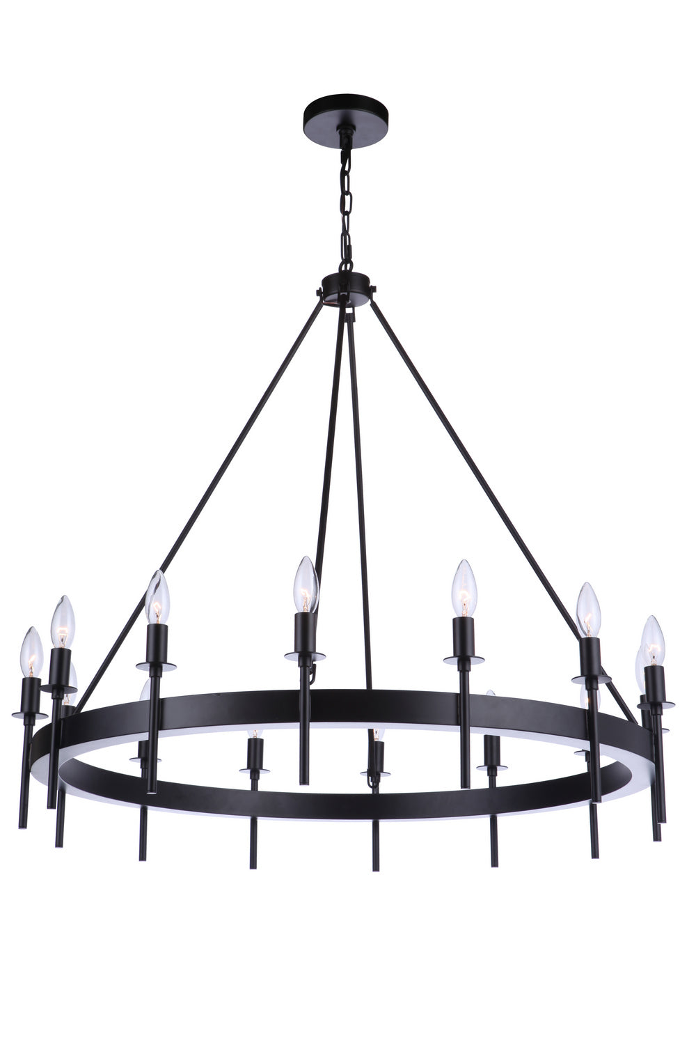 Larrson 14 Light Chandelier in Flat Black