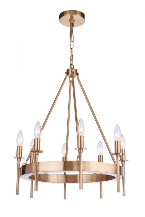 Larrson Eight Light Chandelier in Satin Brass