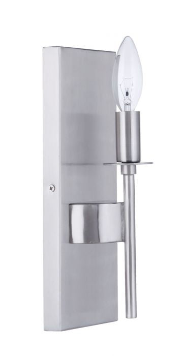 Larrson One Light Wall Sconce in Brushed Polished Nickel