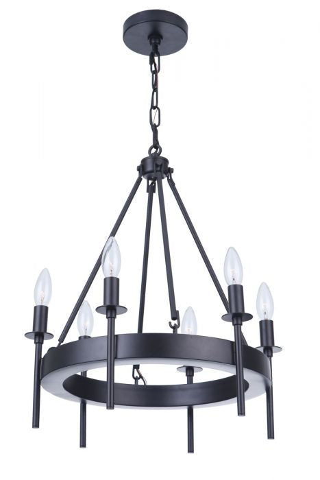 Larrson Six Light Chandelier in Flat Black