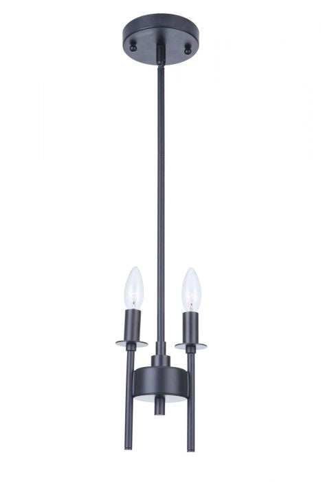 Larrson Two Light Mini Pendant in Flat Black