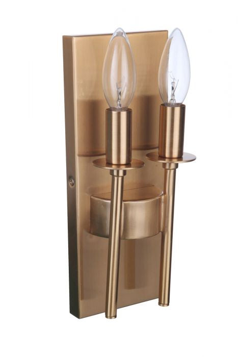 Larrson Two Light Wall Sconce in Satin Brass