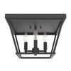 Laurel Ridge Four Light Flush Mount in Natural Black Iron