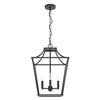 Laurel Ridge Four Light Pendant in Natural Black Iron