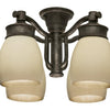Light Kit Four Light Outdoor Fixture in Aged Bronze