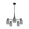 Lochemeade Five Light Chandelier in Natural Black Iron