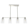 Lochemeade Four Light Linear Chandelier in Brushed Nickel