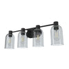 Lochemeade Four Light Vanity in Natural Black Iron