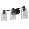 Lochemeade Three Light Vanity in Natural Black Iron