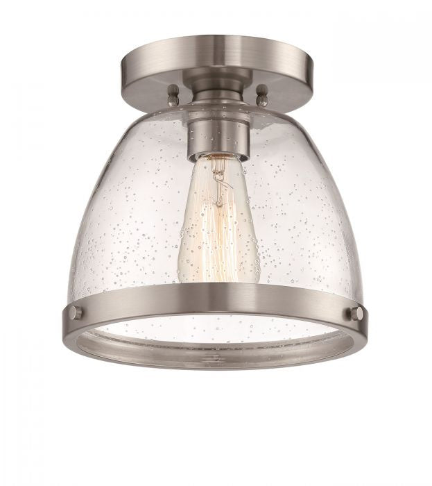 Lodie One Light Flushmount in Brushed Polished Nickel