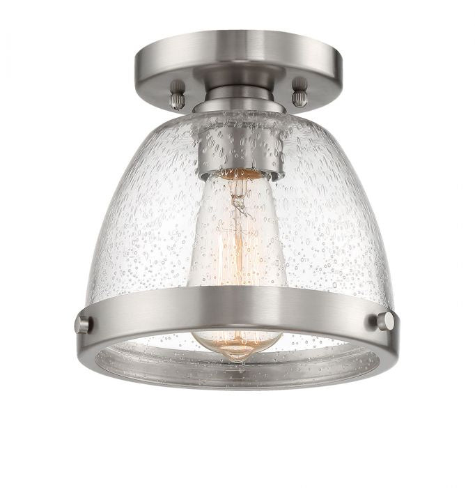 Lodie One Light Flushmount in Brushed Polished Nickel