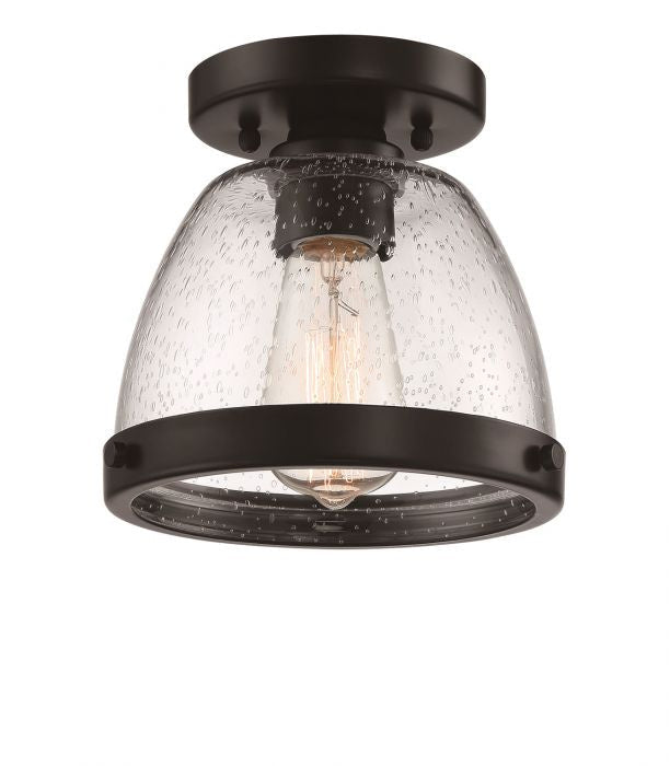 Lodie One Light Flushmount in Flat Black