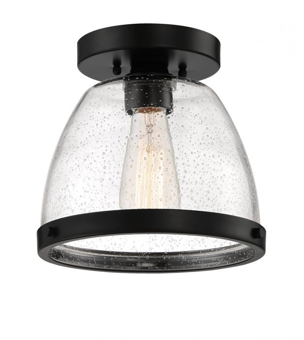 Lodie One Light Flushmount in Flat Black