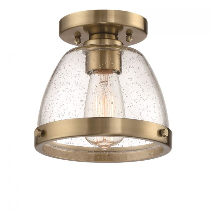 Lodie One Light Flushmount in Satin Brass