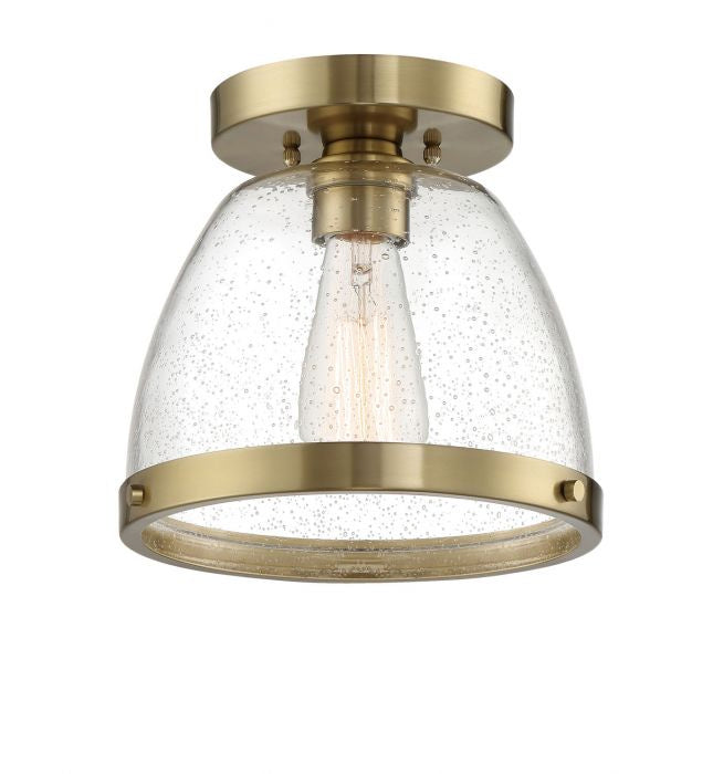 Lodie One Light Flushmount in Satin Brass