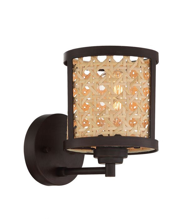 Malaya One Light Wall Sconce in Aged Bronze Brushed